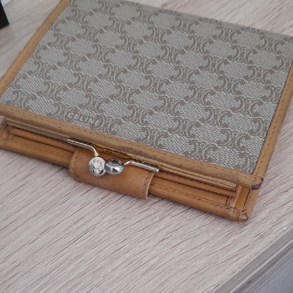 Celine Tan and Brown Patterned Wallet - Picture 4 of 8
